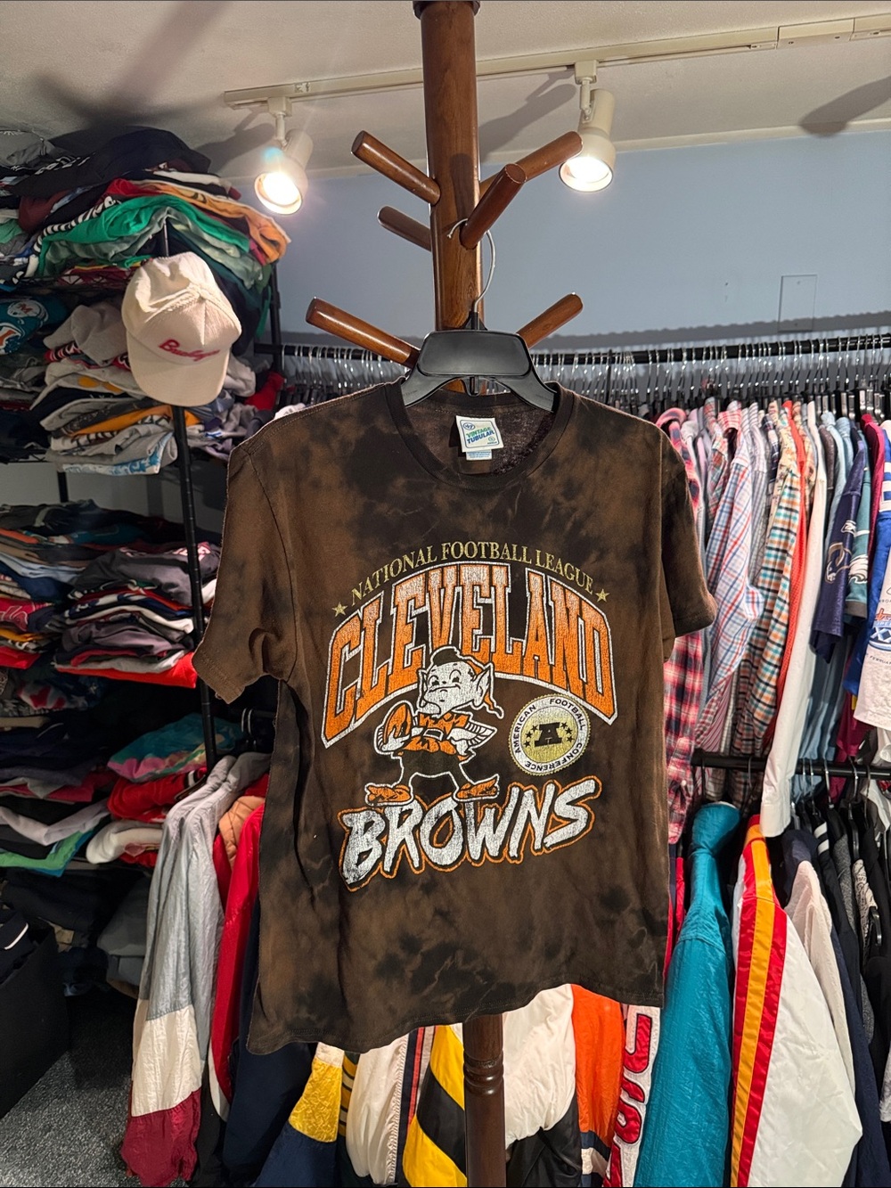 Cleveland Browns Short-Sleeve Tee - Brown Tie-Dye Vinatge